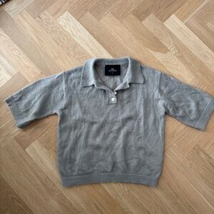 MR. MITTENS | Gray Knit Polo Sweater